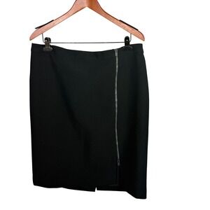 Talbots Petites Black Zipper Detail Pencil Skirt Womens 16P